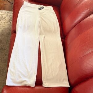 White House Black Market White Wide-Leg Pants